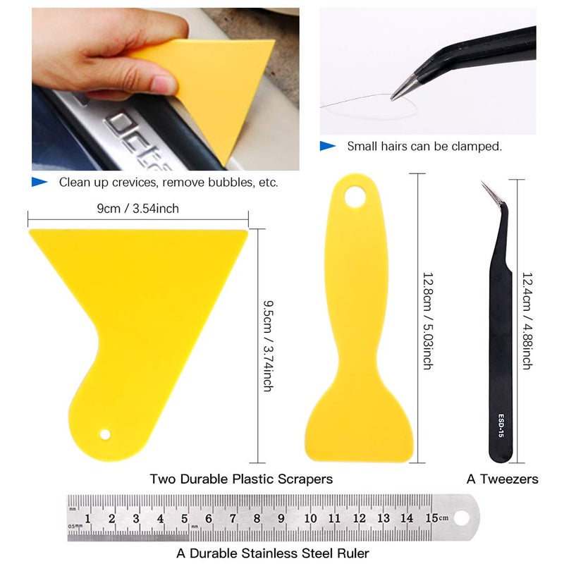 Glarks 21Pcs Carving Modeling Clay Sculpting Tool Set Including Pottery Sculpture Tool, Silicone Tip Pen, Dual-End Dotting Clay Tool, Scraper, Tweezers, Ruler, Acrylic Clay Roller, Acrylic Sheet - Image 5